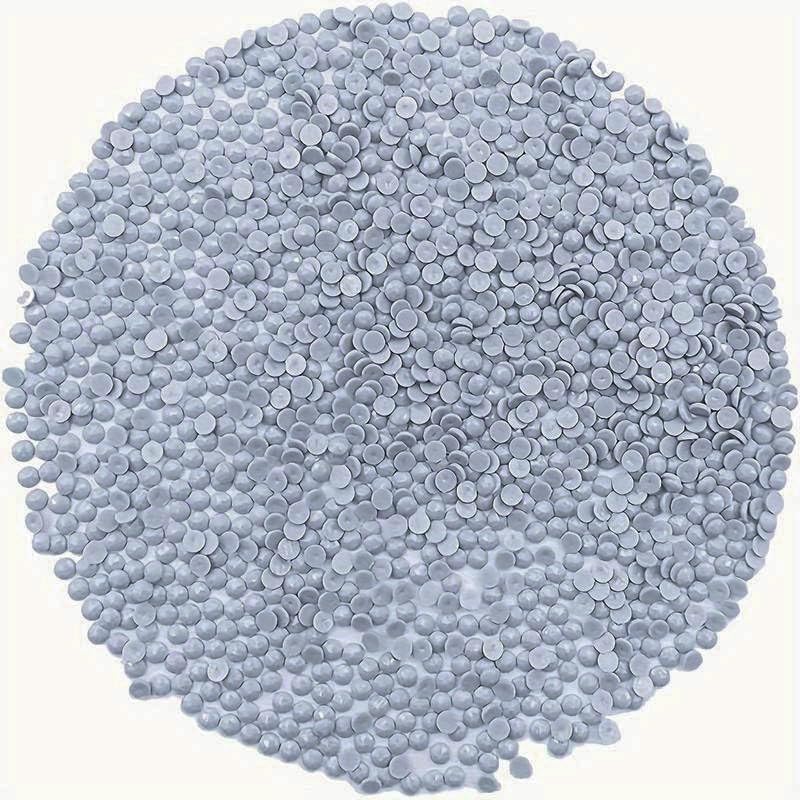 600Pcs Color Code 415 Round Diamond Painting Beads, Flat Bottom Rhinestones for 5D DIY Diamond Art, Gem Painting Replacement, Craft Kits (Light Gray Color)