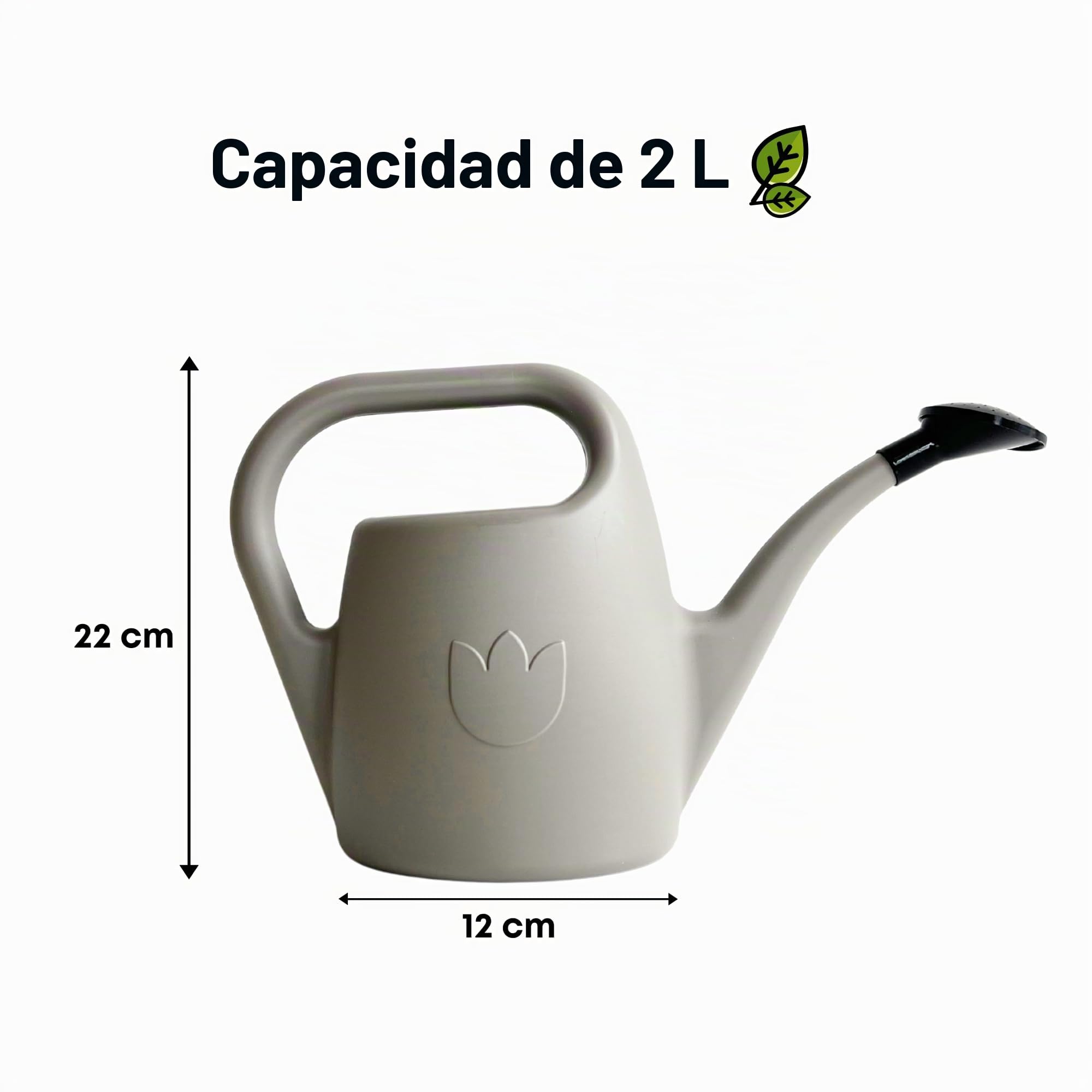 Regadera Pequeña con Alcachofa para Plantas de Interior 2 L – Regadera Plantas con Pico Largo para Riego Fácil – Regaderas Jardín de Plástico, Topo