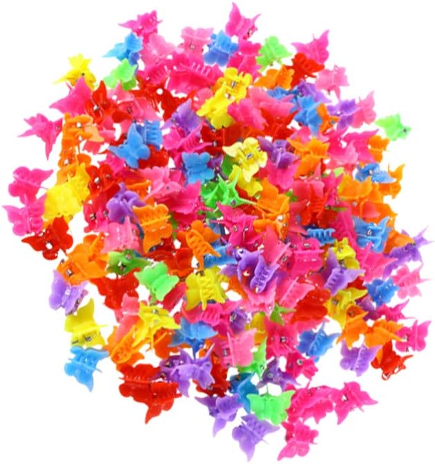 Beaupretty Butterfly Hair Clips Mini Butterfly Hair Claws Clips Butterfly Hair Pins Hair Clamps for Girls Toddlers Kids,150pcs(Random Color)