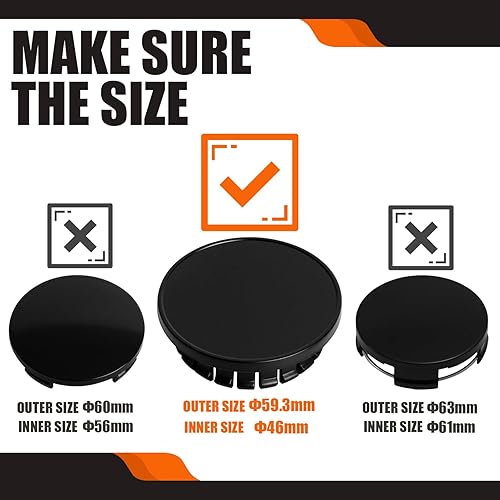 Miniatura 12 de TMS - Tapones centrales de rueda de 2.7 pulgadas para BMW Serie 3, 4, Serie 5, Serie X, Serires Z, Series 3613 6783 536, paquete de 4