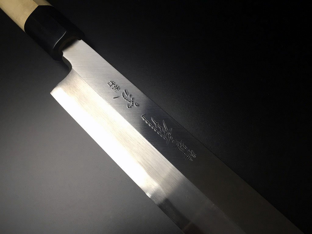 有次柳包丁 黒檀八角柄 青鋼270mm