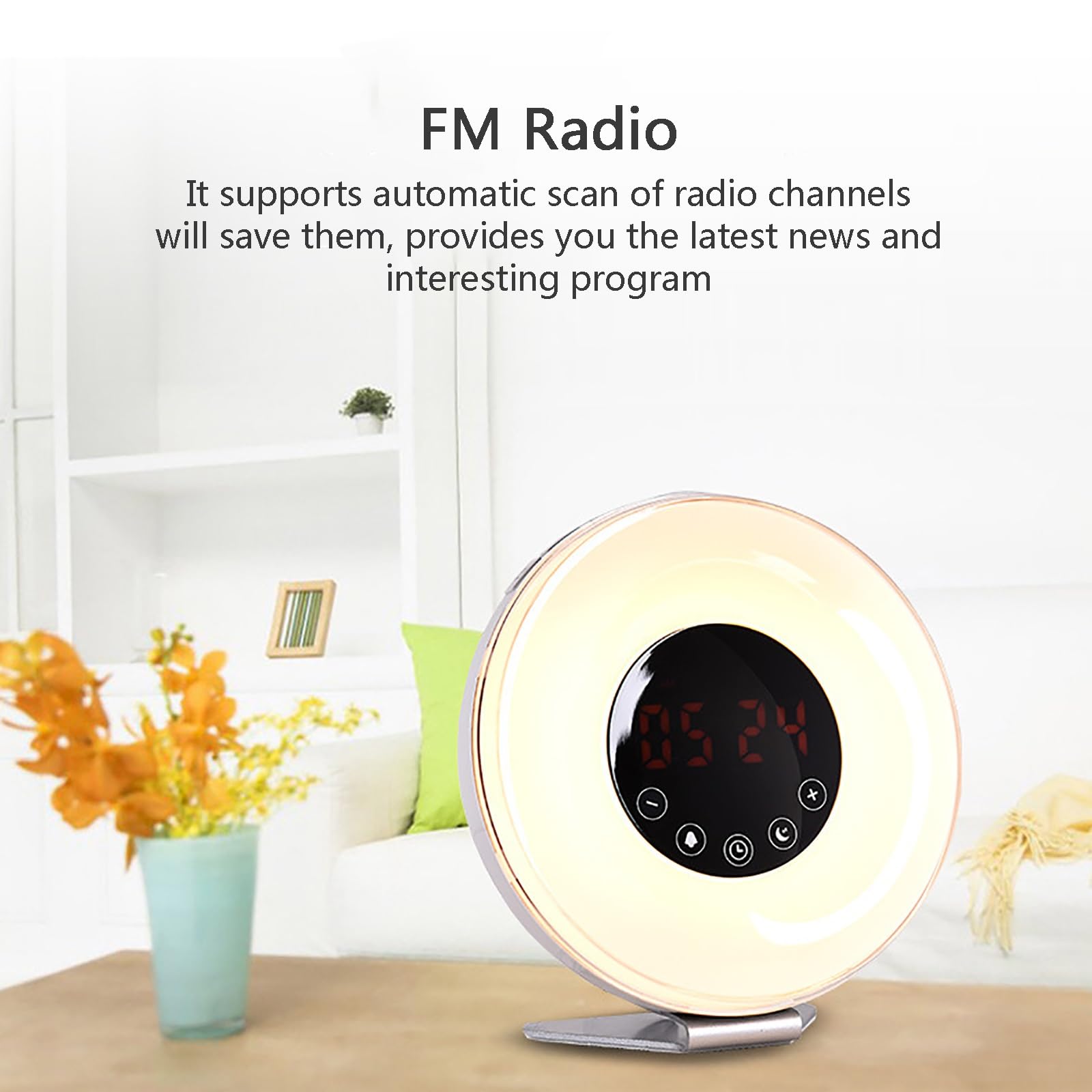 Luce di Risveglio Colorata, Sveglia All'alba, Macchina per Suoni del Sonno a Rumore Bianco, Aiuto al Sonno, Doppio Allarme, Lampada da Lettura, Timer per Il Sonno Pesante, Camera da Letto