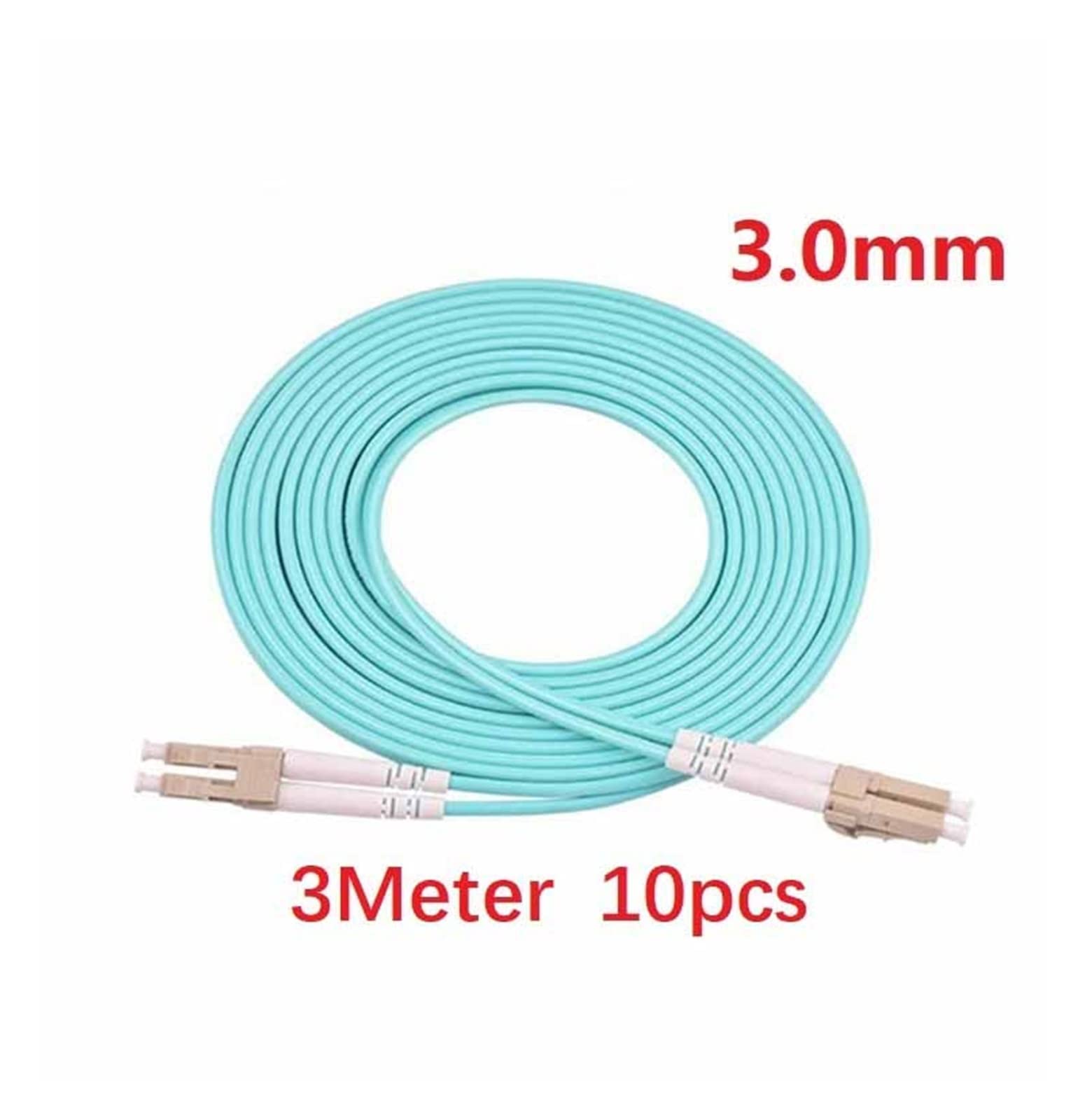 10 pièces 3M professionnel LC/UPC-LC/UPC Duplex 3.0mm multimode OM3 veste cordon de raccordement à fibres optiques