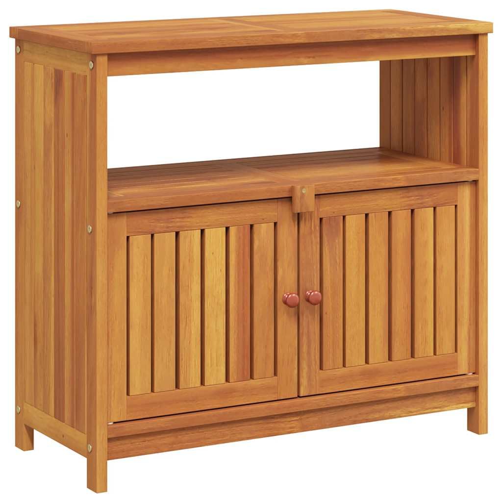 vidaXL Garden Console Table Outdoor Side Sofa Hallway Wooden End Accent Couch Entryway Console Table with Storage 80x35x75 cm Solid Wood Acacia