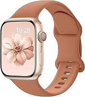 Pulseiras esportivas de silicone compatível com pulseiras de Apple Watch de 40 mm, 38 mm, 41 mm, 44 mm, 45 mm, 42 mm, 49 mm femininas e masculinas, pulseira de substituição esportiva macia e