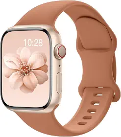 Pulseiras esportivas de silicone compatível com pulseiras de Apple Watch de 40 mm, 38 mm, 41 mm, 44 mm, 45 mm, 42 mm, 49 mm femininas e masculinas, pulseira de substituição esportiva macia e