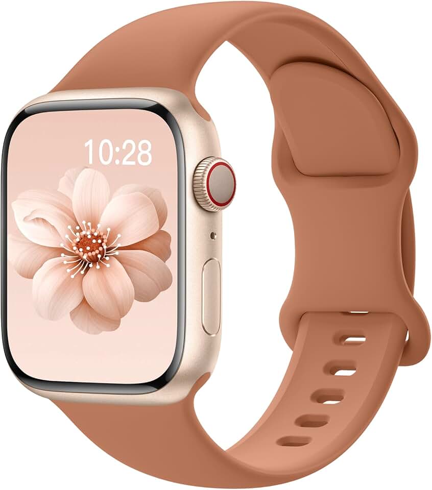 Pulseiras esportivas de silicone compatível com pulseiras de Apple Watch de 40 mm, 38 mm, 41 mm, 44 mm, 45 mm, 42 mm, 49 mm femininas e masculinas, pulseira de substituição esportiva macia e