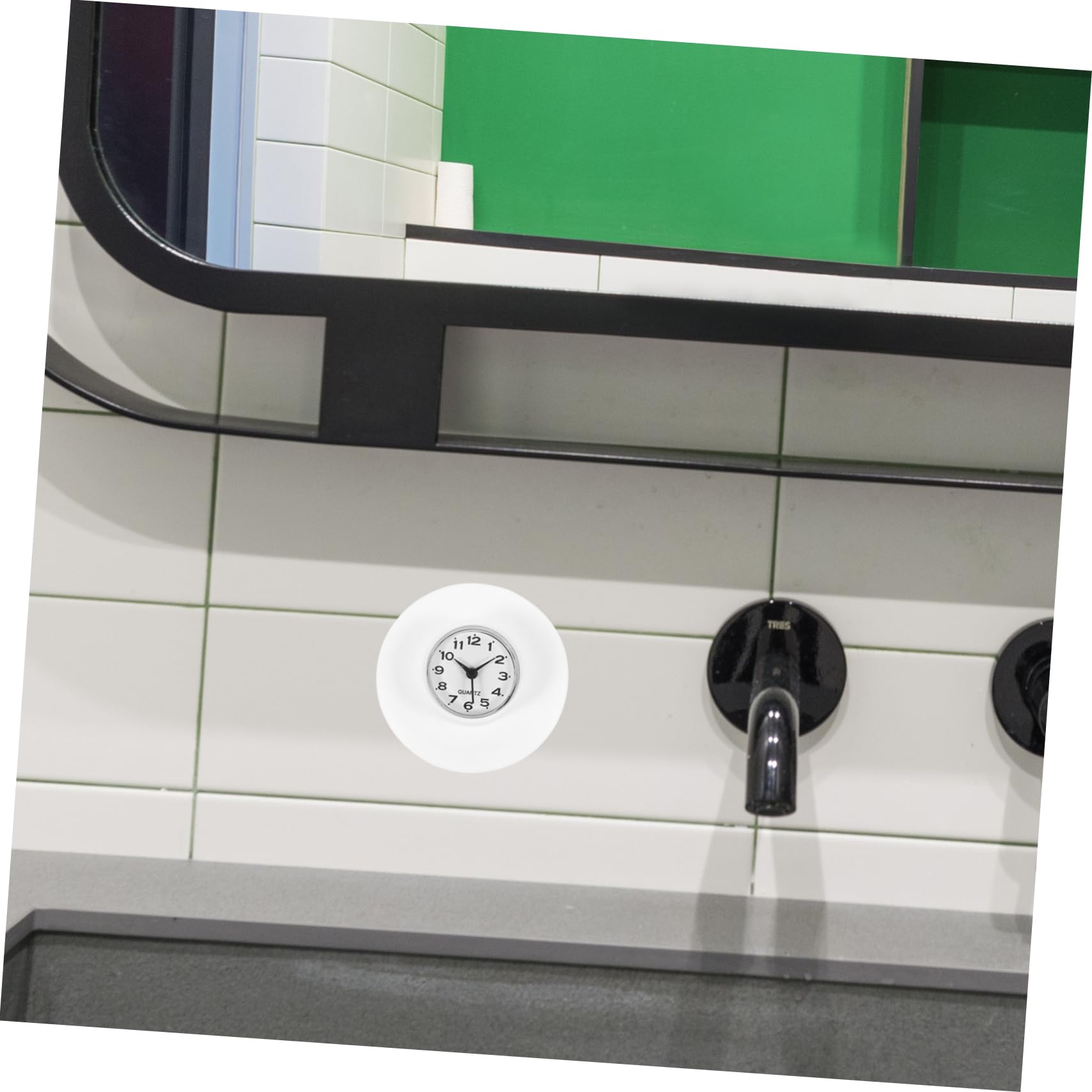 STOBAZA Waterproof Wall Clock for Bathroom Suction Cup Small Light Easy Install