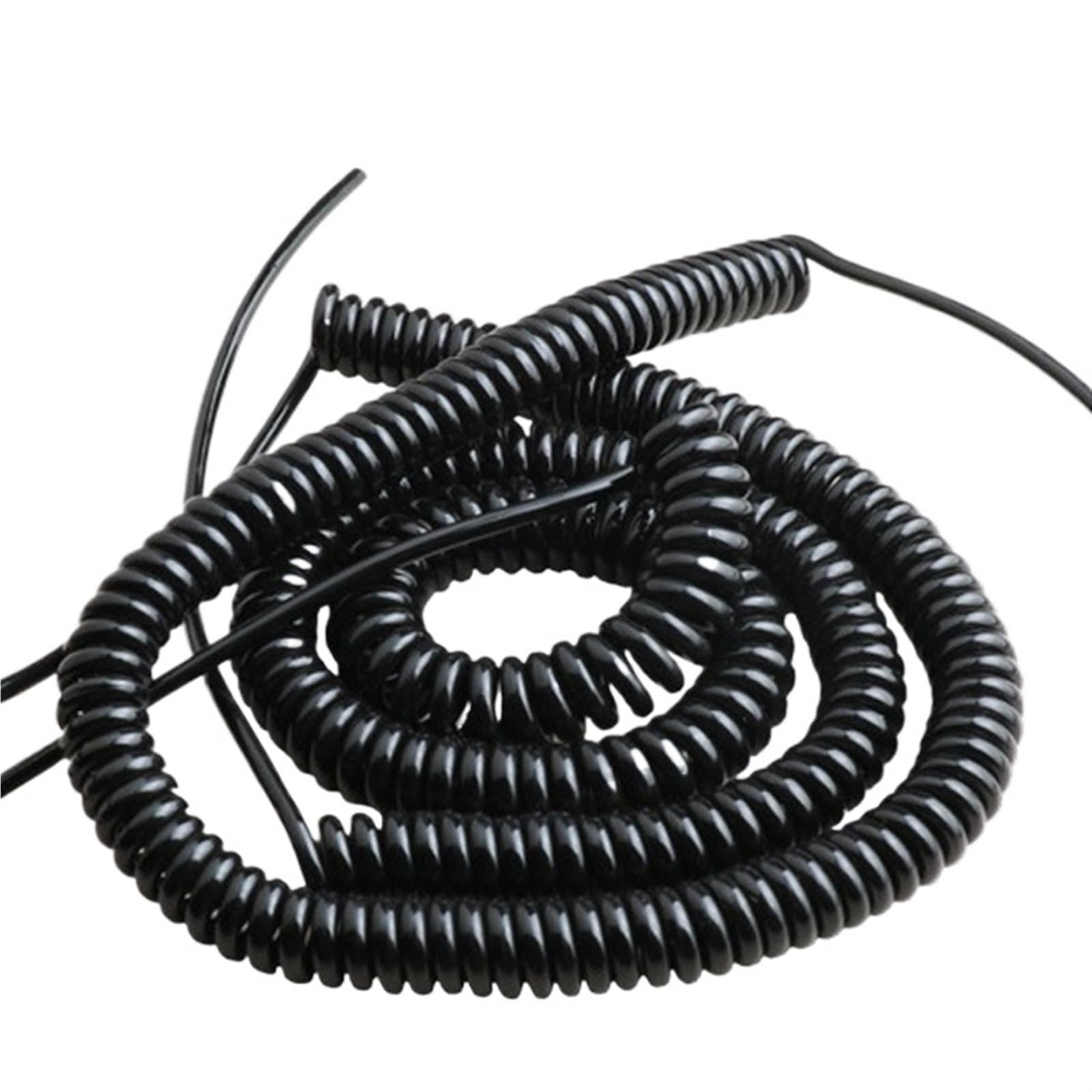 PALKSEUC Spring Spiral Spiral Expandable Wire, Black Spring Spiral Cable 2/3/4/5 Core 0.3-2.5mm 1.2-3.7m Power Cord(2 Core,STRETCH 3.7 METER-17AWG 1MM2)
