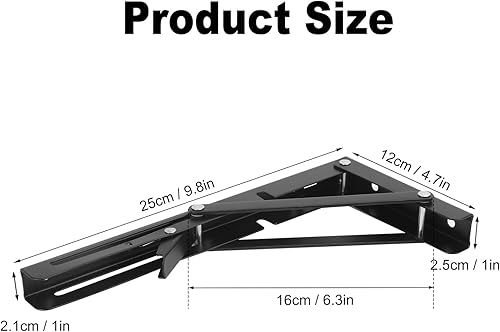 Miniatura 14 de 4 Pairs 8 PCS 12 Inch Folding Shelf Brackets,Metal Collapsible Shelf Bracket for Bench Table, Heavy Duty Shelf Bracket Wall Mounted Space Saving DIY