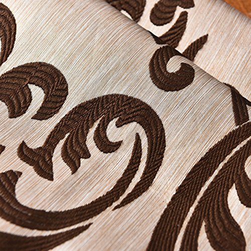 Napearl Jacquard Tie Up Curtains For Kitchen, Ajustable Balloon Shades For Windows, Fabric Semi-Blackout Valance Curtains For Bathroom Small Window, 1 Panel ( 42W X 63L, Brown ) #TOP5