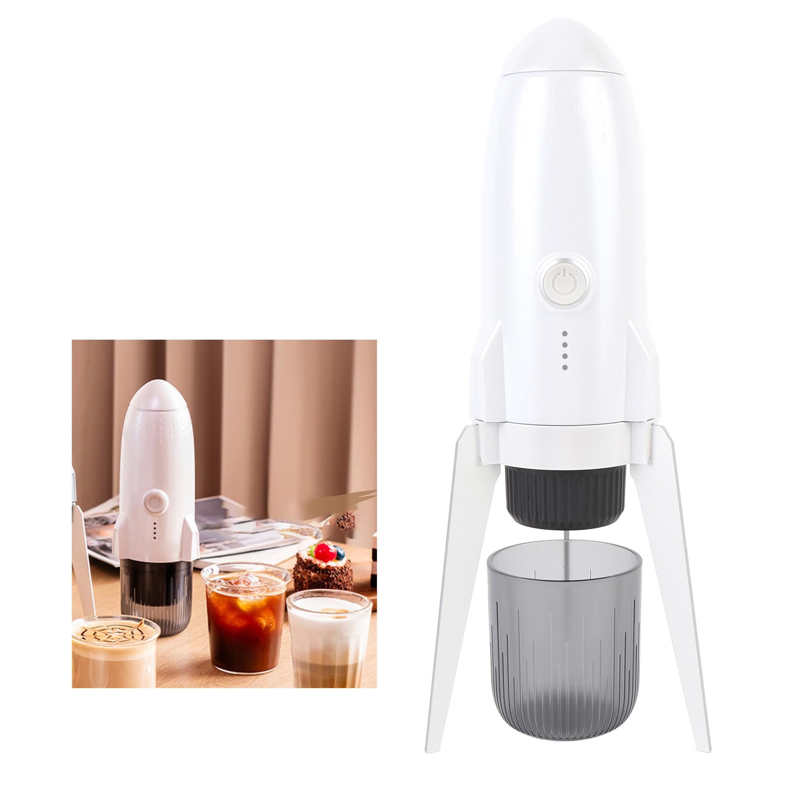 Máquina de café Portátil de Cápsulas, 3 en 1 Inalámbrica, 7800mAh