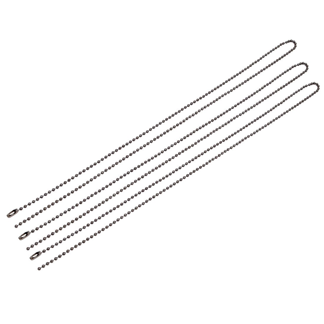 Aexit 3Pcs 2.4mm Lighting fixtures and controls Diameter Iron Plated Beaded Connector Ball Key Chain 60cm Length Black