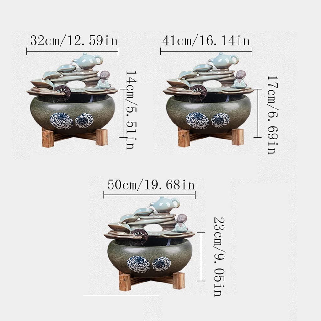 Acquario Ciotola for pesci rossi in ceramica in stile cinese Circolazione domestica Fontana d'acqua Piccola ciotola for pesci Ufficio Soggiorno Serbatoio ornamentale for la cultura dei pesci Ciotola d