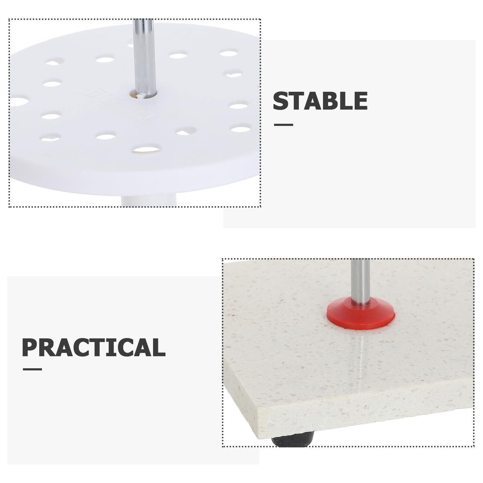 NUOBESTY Soporte para Pipetas de Mármol Blanco 16 Orificios Giratorios, Organizador Resistente para Laboratorio Escolar y Almacenamiento de Tubos de Ensayo