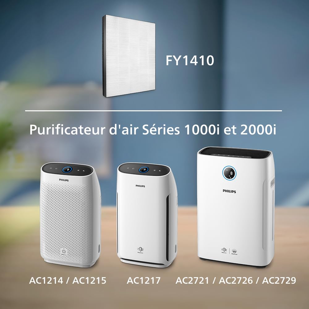 Philips Filtre pour Purificateur Original 2en1 1000i/2000i HEPA NanoProtect | Durée de vie 24 mois, Pour Purificateur et Humidificateur 2-en-1 AC1214/AC1215, AC1217, AC2721/AC2726/AC2729 (FY1410/30)