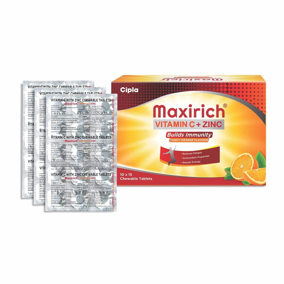 Buy Cipla Maxirich C plus Zinc, for Reducing igue, Boosting Energy with
