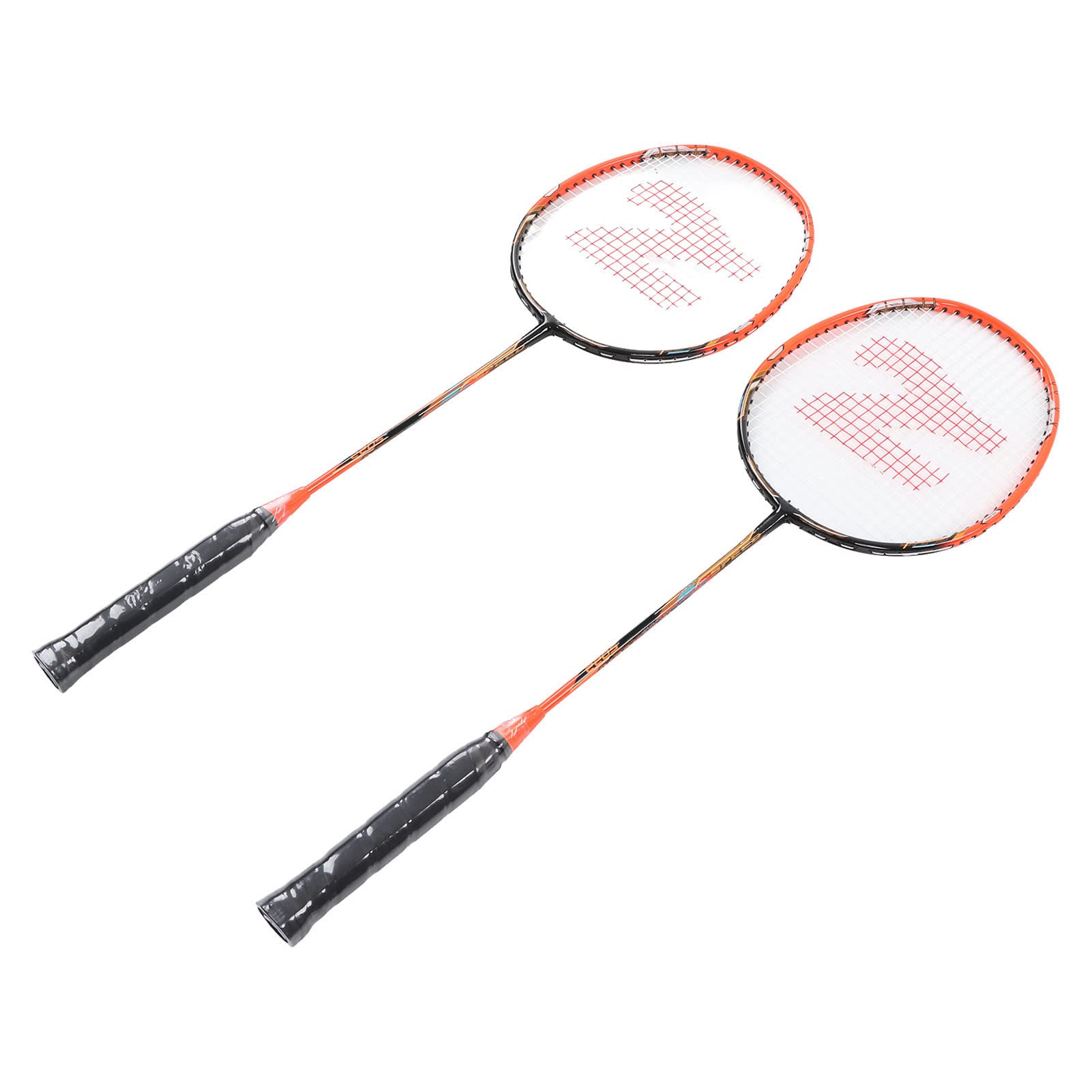 Bediffer Racchette da Badminton Doppie in Lega di Carbonio Integrate per Allenamento e Competizione - Confezione da 2 con Custodia Arancione 660 Mm
