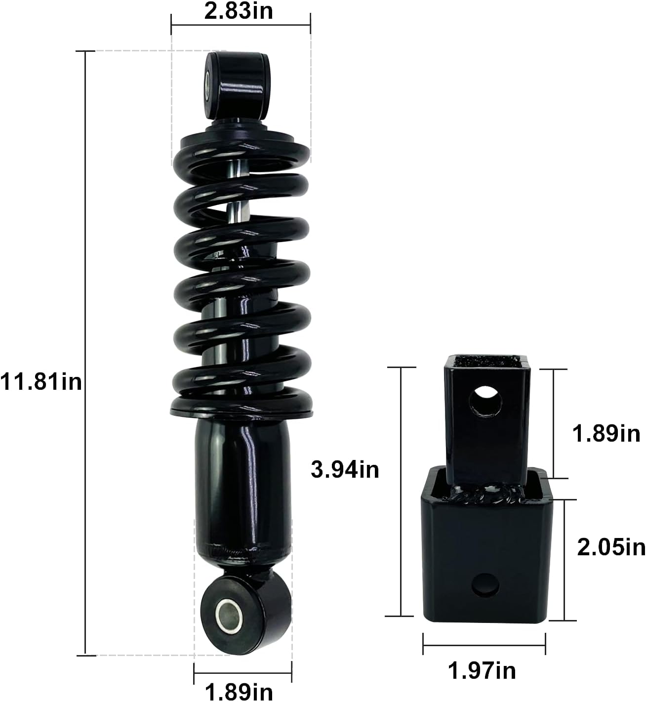 JR6-F2210-00 Golf Cart Heavy Duty Rear Shock Absorber and Coil Spring Fits 1995-2022 G29 Drive and G14/G16/G19/G20/G22 Gas & Electric, JN3-F2210-00, JN4-F2210-00-00 With 2 Adapters