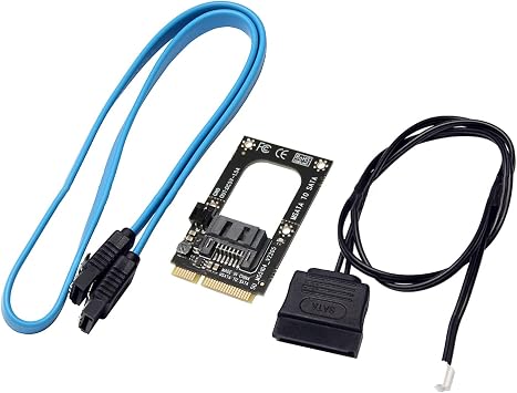 Yuly Msata to Sata Msata/Sata Converter Adapter Card with Power Supply Support Full-high Half-Size Mini to 7-Pin Sata Extension Adapter MSATA to Converter Card for 2.5" 3.5" HDD SSD with 50CM