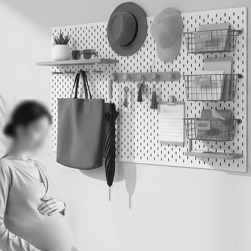 Großes Wandaufbewahrungsregal, Multifunktionales Pegboard Für Bastelraum, Einfach Zu Installieren(Black color)