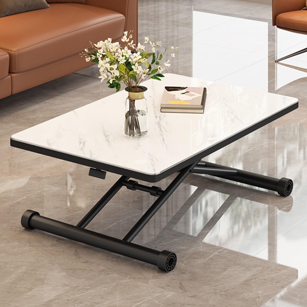 Regulowany wysokość Lift Top Coffee Table, wielofunkcyjny składany stół do jadalni z drewnianą powierzchnią i trwałymi metalowymi nogami dla wszechstronnych pomieszczeń mieszkalnych