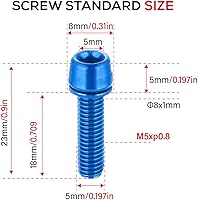 Vista 2 de CNC Pernos de vástago de bicicleta, pernos de vástago para BMX/MTB/bicicleta de carretera con arandelas (rojo/azul/naranja/verde/arcoíris)