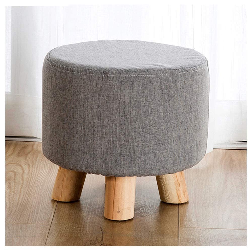 Changement banc à chaussures confortable en tissu et bois pour l'entrée