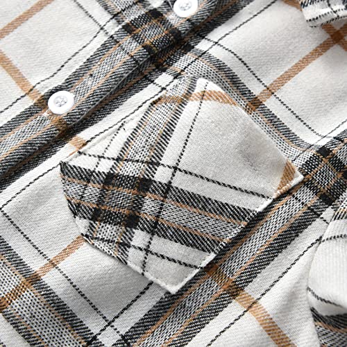 Toddler Boys Plaid Button Down Shirt Jacket Flannel Lapel Long Sleeve Cotton Shacket Baby Boys Cute Warm Outwear3