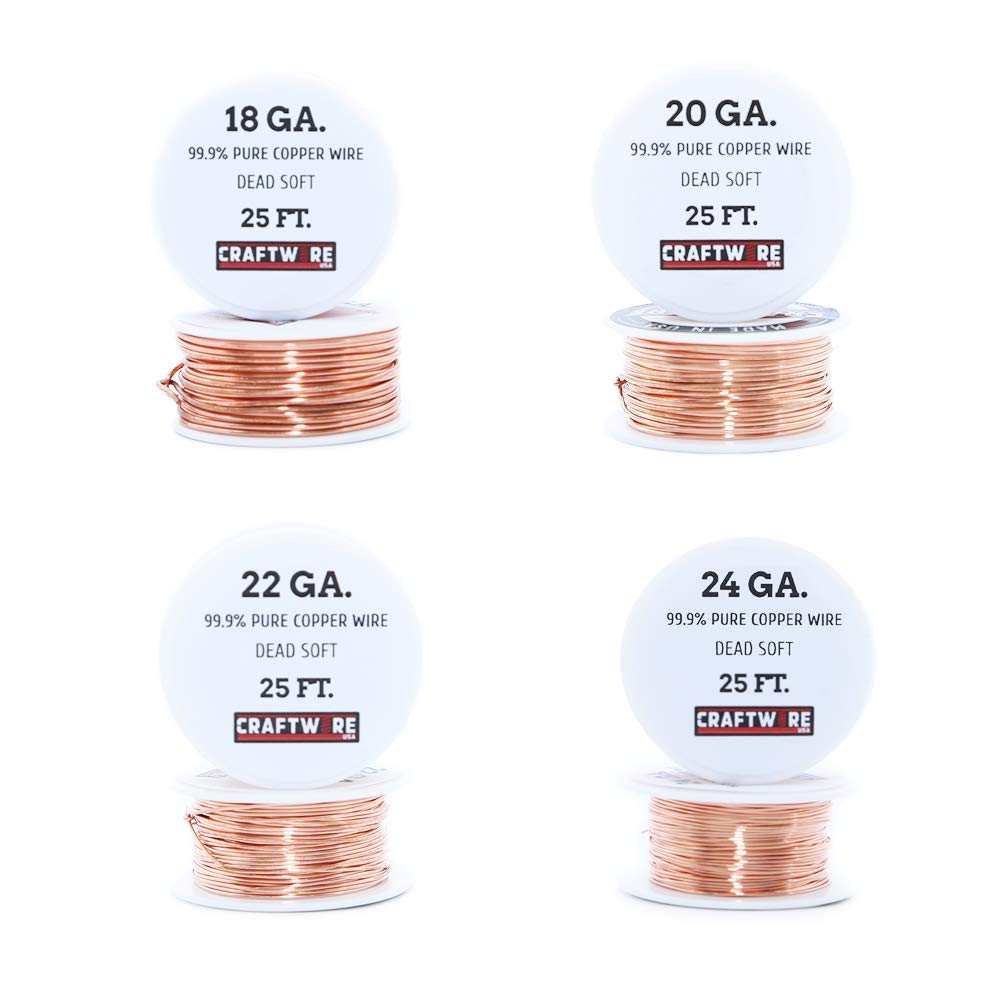 Craftwire USA Solid Bare Copper Wire 25 Feet