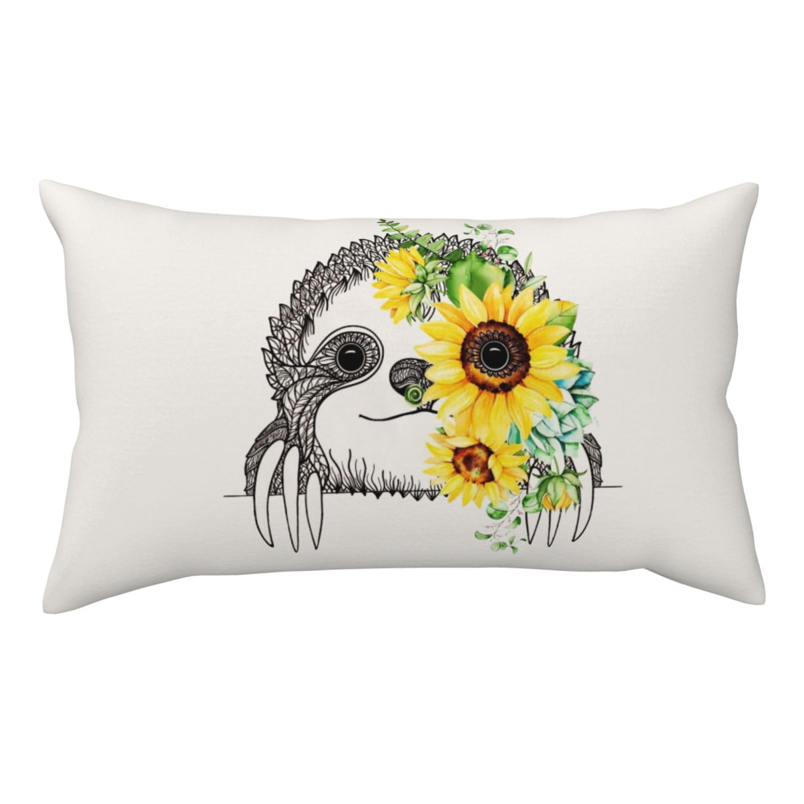 YFSGDLBN Sloth Sunflower printed Pillow Case 20x36in decorative pillowcase Cushion Cover