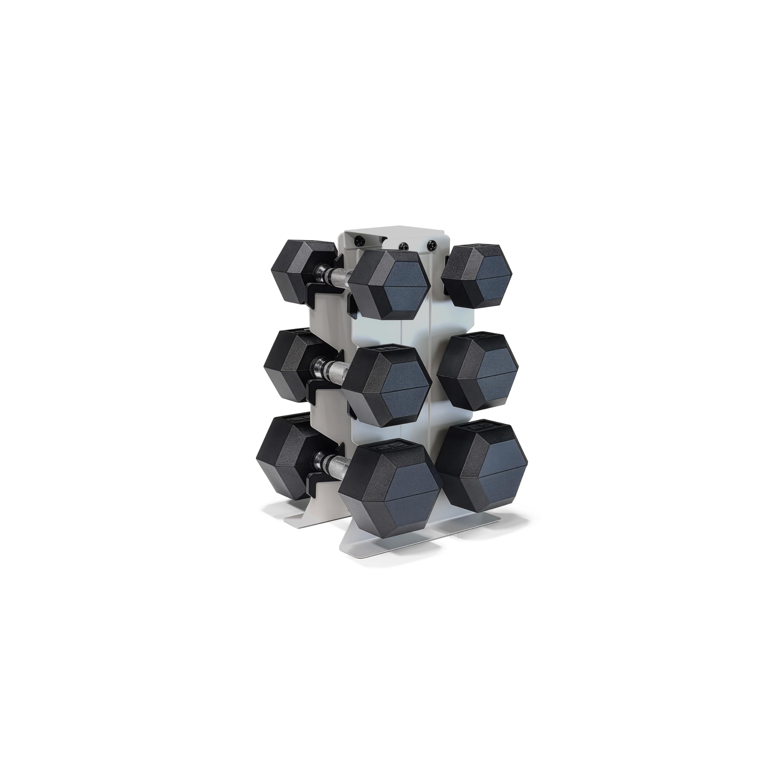 CAP Dumbbell Set with Rack, Rubber Coated Hex Free Weight Set | 100–300 lb Options, Vertical Space-Saving Storage for Home Gym Strength Training
