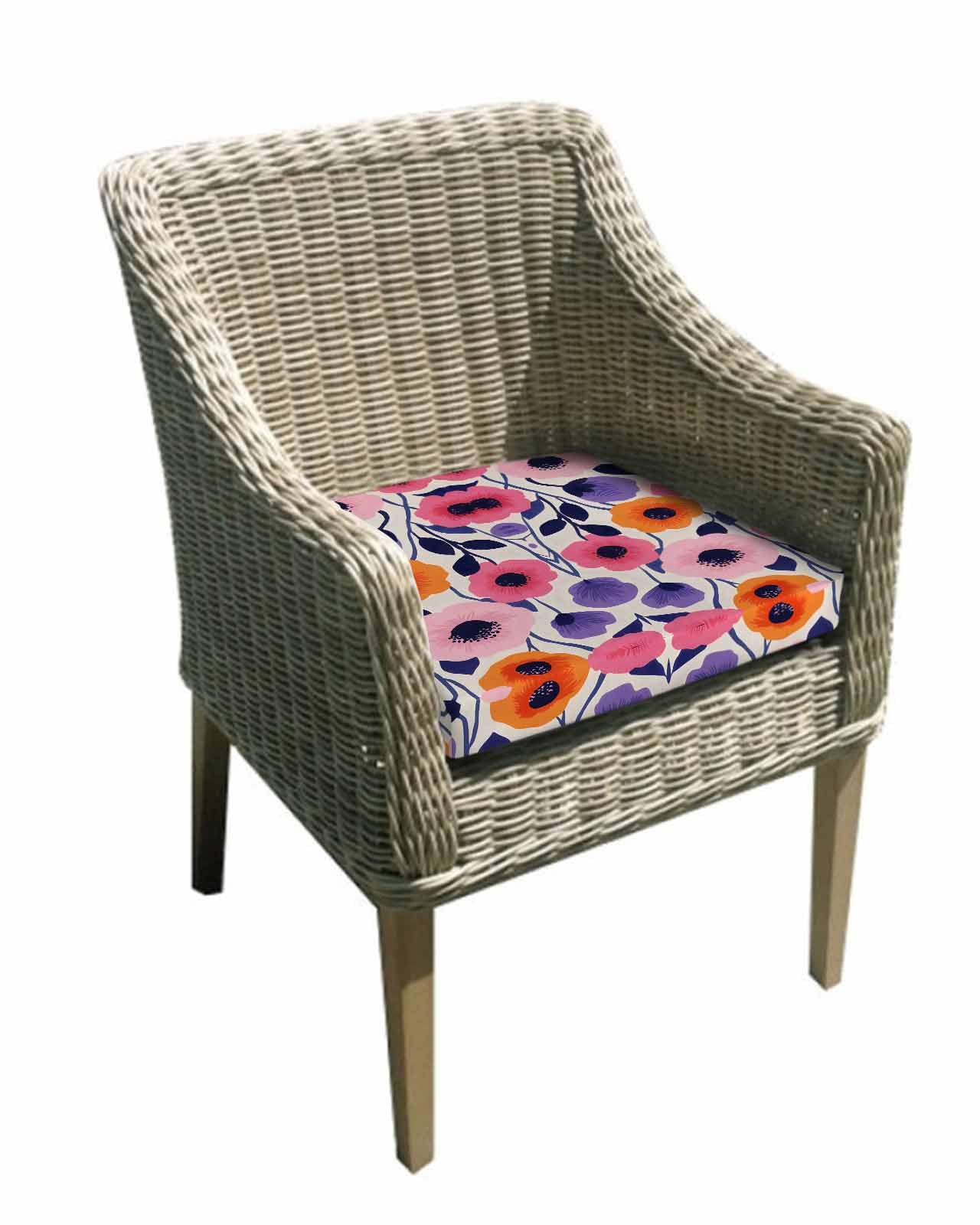 Pink Spring Floral Outdoor Cushion Chair Cover Set of 4 - Waterproof Couch Seat Covers, Farmhouse Flower Modern Abstract Art Patio Furniture Protector Cushions Slipcovers for Sofa/RV, 20