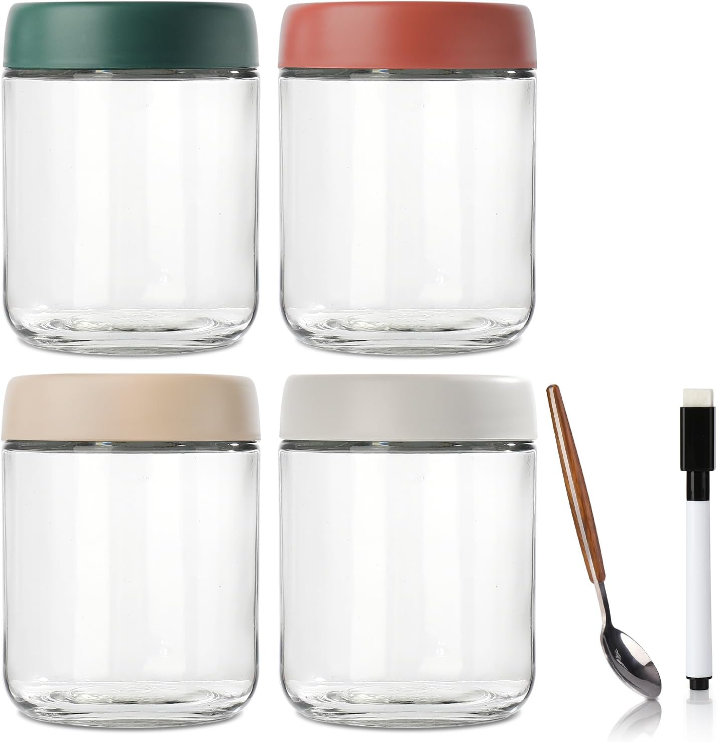 wookgreat Overnight Oats Jars, Overnight Oats Container