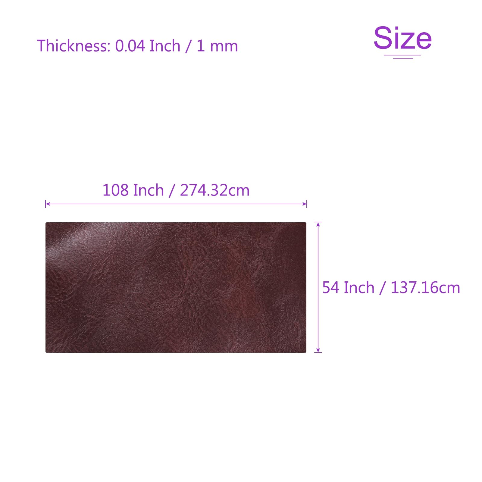 DMiotech 1 opakowanie 137 cm x 252 cm pasek ze sztucznej skóry pokrowiec na meble drewniana skóra wino brązowa rolka ze skóry PU do ręcznie robionych projektów rzemieślniczych DIY