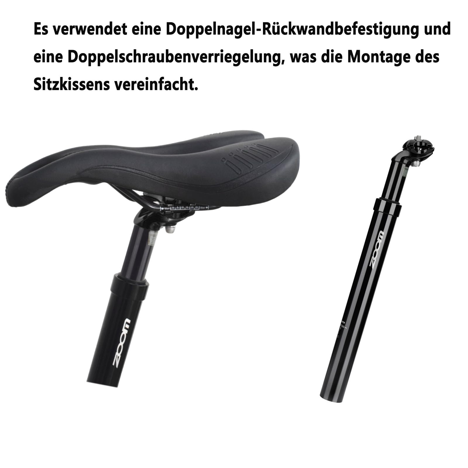 Fahrrad-Federsattelstütze, Federsattelstütze, Aluminiumlegierung, Durchmesser 27,2 mm/30,8 mm/30,9 mm/31,6 mm, geeignet für Elektrofahrräder, Mountainbikes, Citybikes