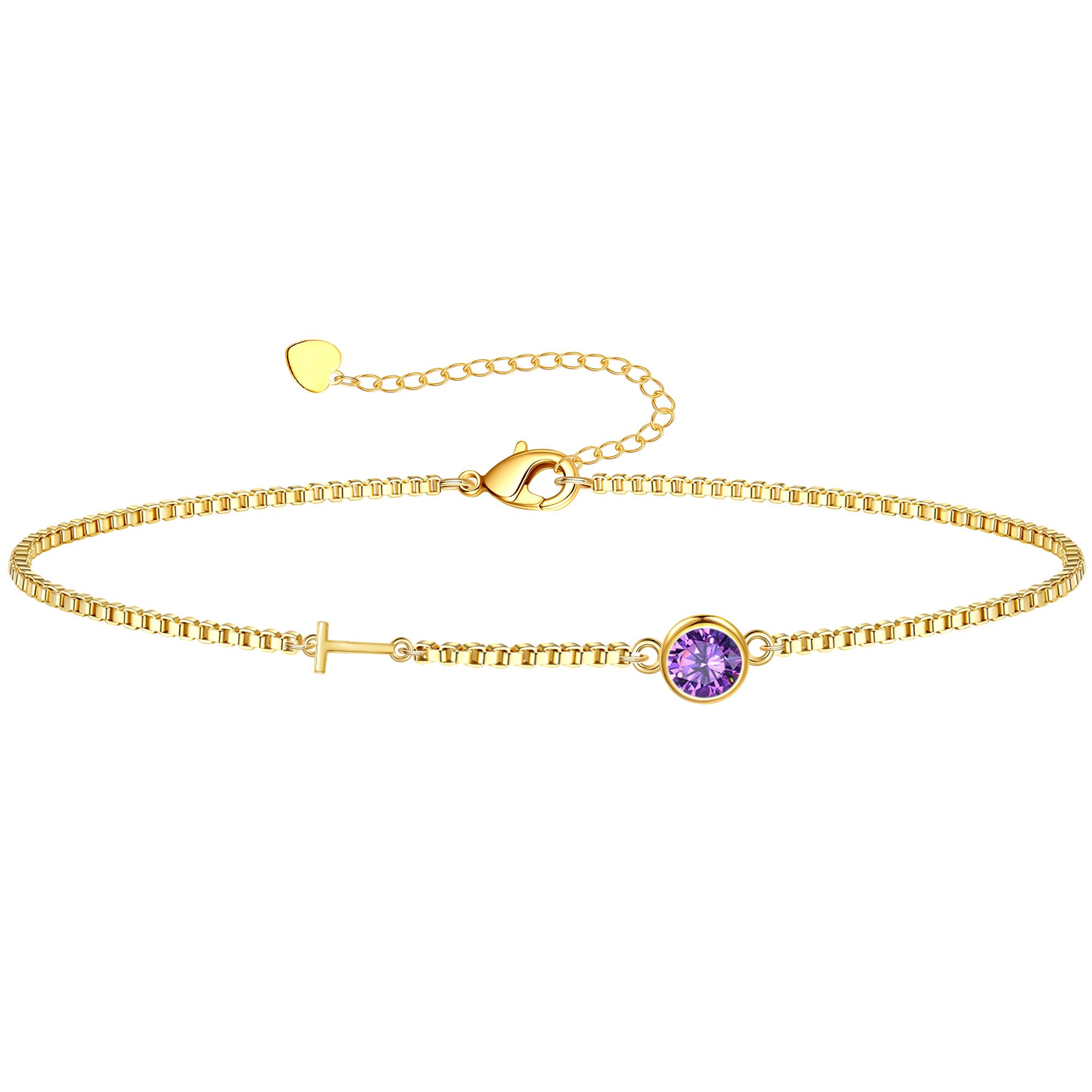 Birthstone Bracelets for Women, Initial Bracelet Teen Stocking Stuffers Birthday Gifts for Teen Girls Initial Bracelet Trendy Letter A-Z Dainty Bracelet 21st 30th Mom Birthday Gift Birthstone Jewelry