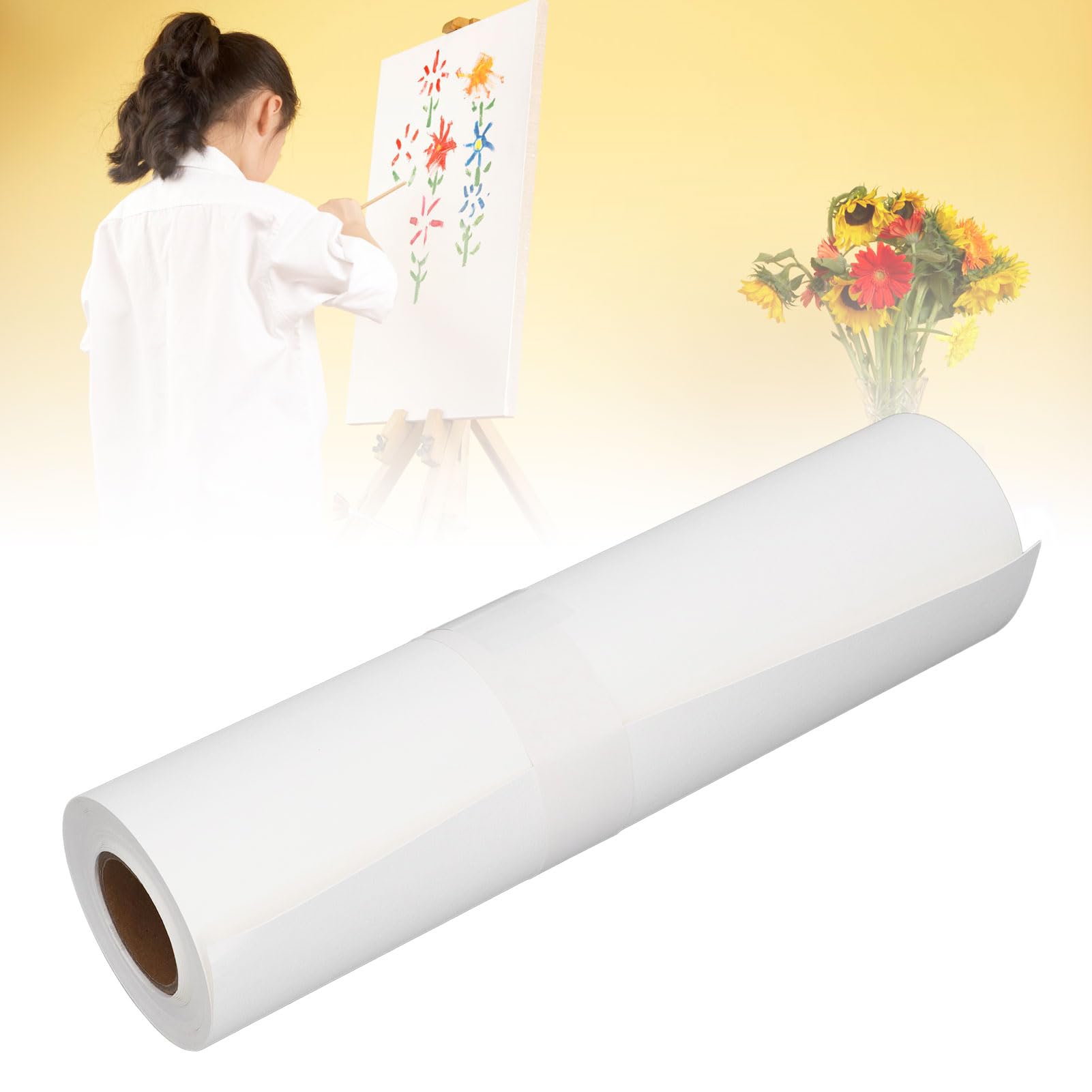 Asixxsix Aquarellpapierrolle, Halbbaumwolle, 10 M, mit Strukturierter Oberfläche für Scrapbooking, Collagen und Zeichnungen (39cm*10m)