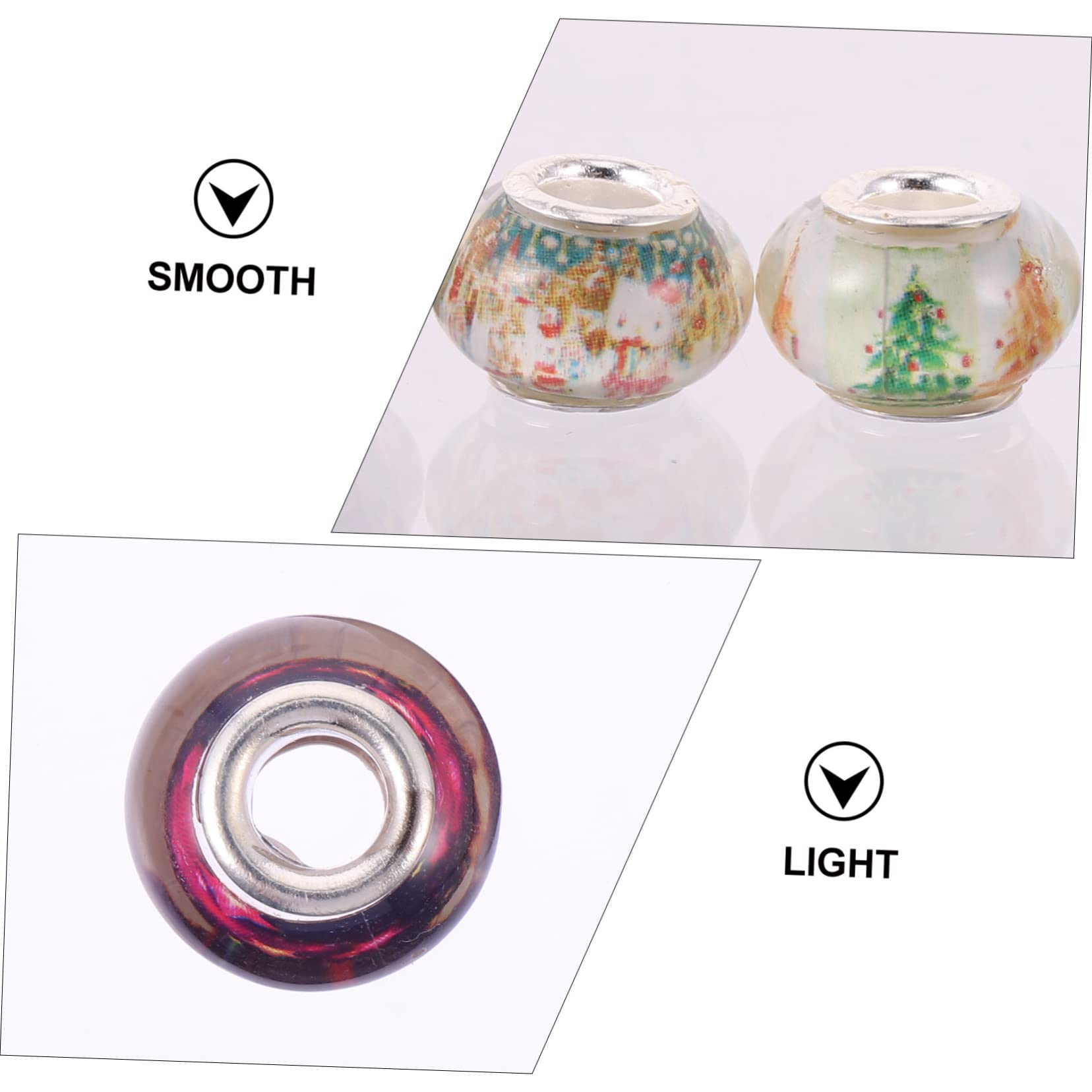 DOITOOL 2 Series Abalorios De Resina Con Gran Agujero Y Diseño Floral Para Joyería Diy Perfectos Para Pulseras Collares Y Pendientes 100 Piezas*2