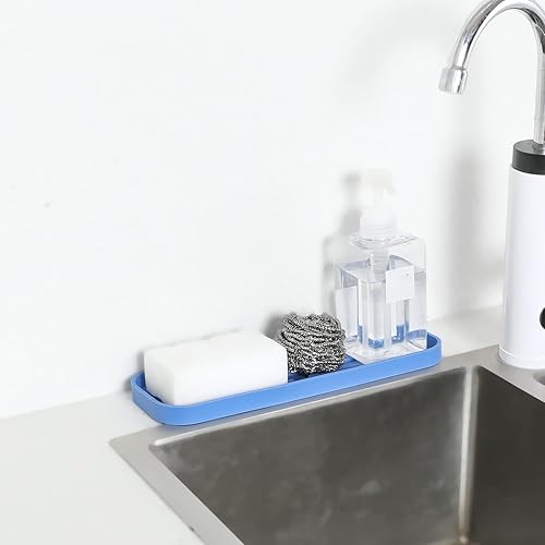 Miniatura 9 de Bandeja organizadora de fregadero de cocina de silicona para múltiples usos, soporte ecológico para esponjas de cocina, baño, encimera o fregadero,