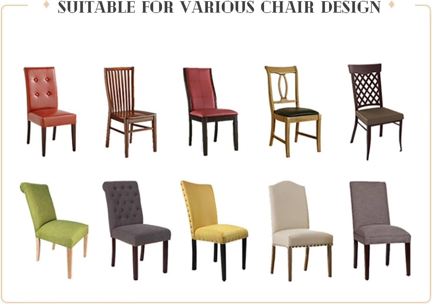 Housses De Chaise en Simili Cuir Élastique - Lot de 2/4/6 Protections Imperméables Et Anti-Taches pour Salle À Manger, Cuisine Et Hôtel - Design Moderne(Gray,6Set)