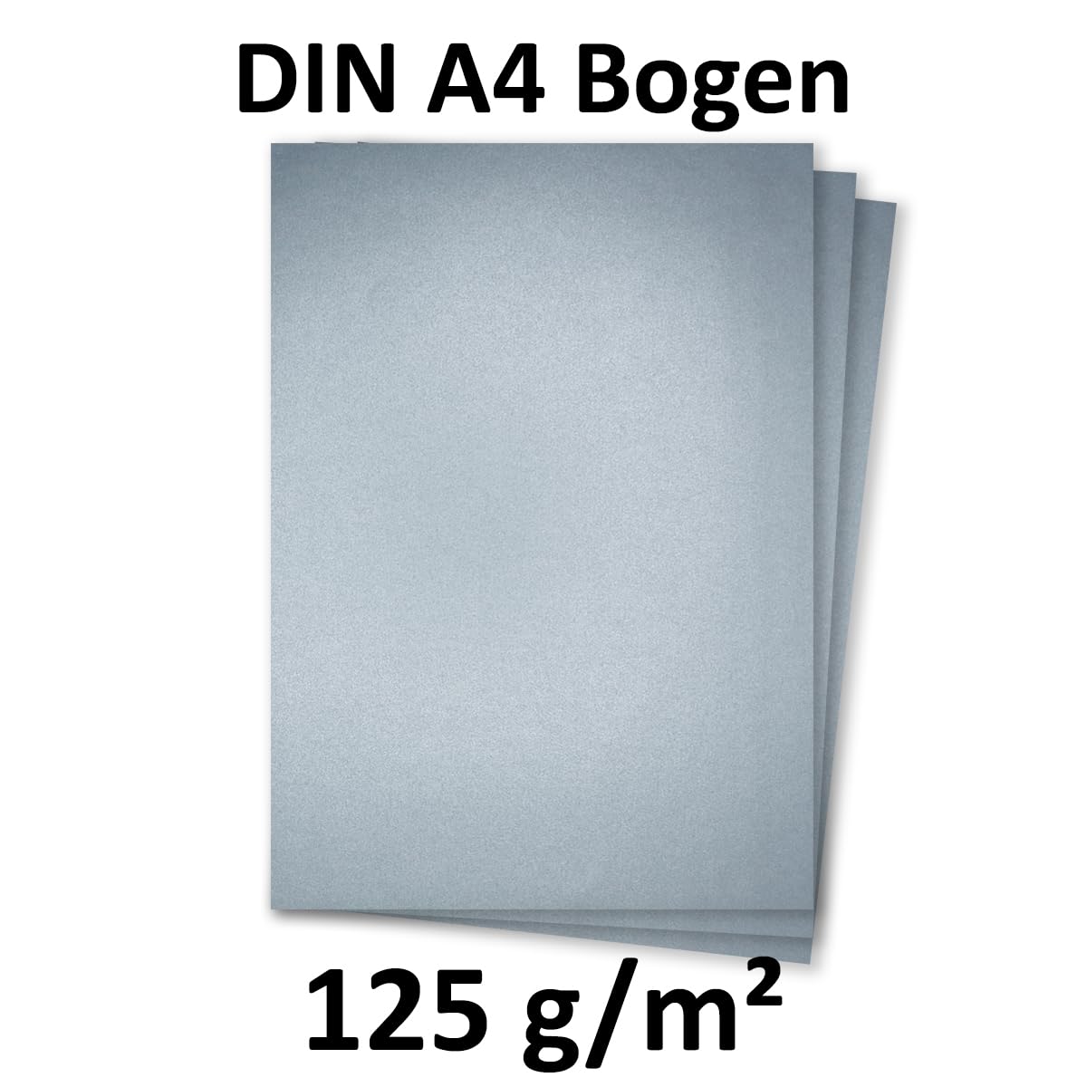NEUSER PAPIER Papierbogen Metallic DIN A4-210 x 297 mm - Silber - 250 Stück - 125 g/m² - Glanzpapier zum Basteln, bedruckbar, Kartenherstellung, Einladungen, Briefpapier