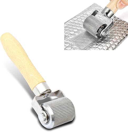 Hawyet Pack-1 Rodillo de amortiguación de sonido para automóvil, rodillo de metal con mango de madera, herramienta de reparación de neumáticos,