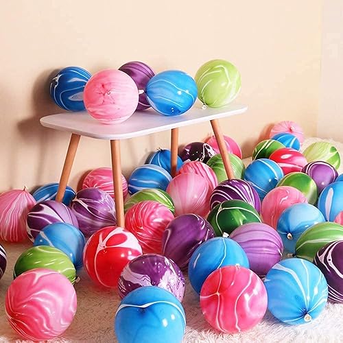 50 globos de látex de mármol de ágata colorida de 10 pulgadas para fiesta de cumpleaños, decoración de boda, baby shower, ágata, suministros de