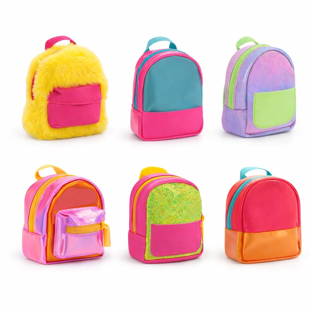 Cefa Toys Real Littles Neon Backpack | Surprise Backpack with 4 Mini Collectible Stationery Accessories | Miniature Toy for Boys and Girls | Fun and Collectible Gift
