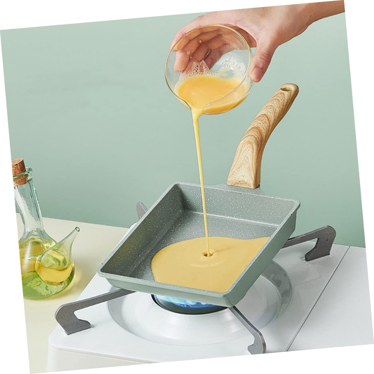 Zerodeko Non Stick Japanese Tamagoyaki Egg Pan Frying Pan for Omelette Sandwich Bacon
