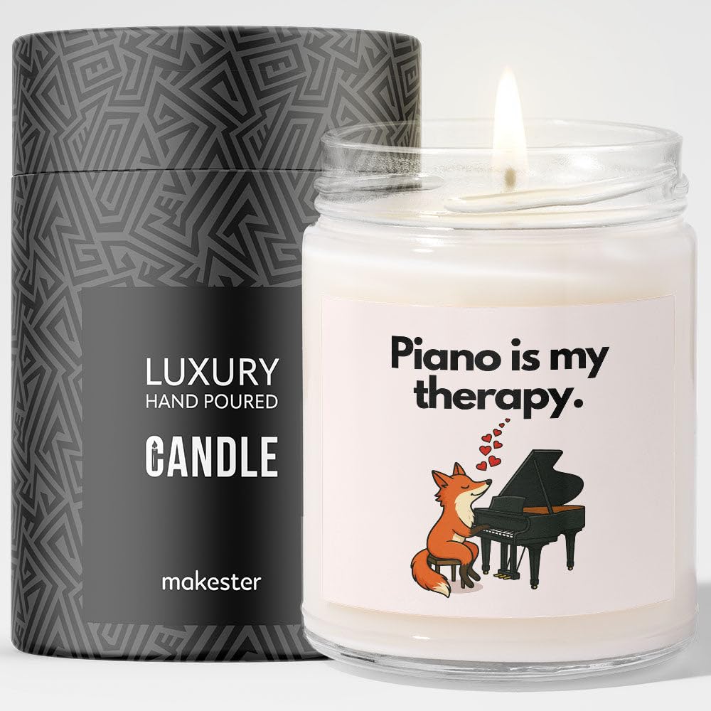 Piano Player Gift - Luxury Soy Wax Candle - Vanilla, Jasmine, Sugared Almond - Makester — image 1