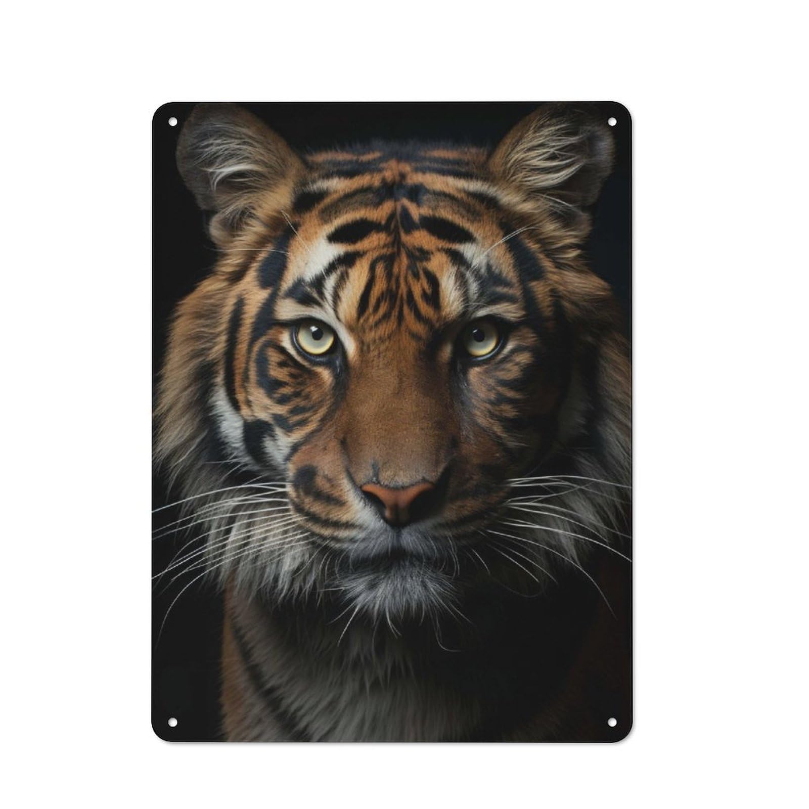 Rustic Cool Tiger Animal Portrait Tin Wall Plaque 40x30cm, Rustic Kitchen Decor for Cottage, Kitchen, Hallway Or Breakfast Nook