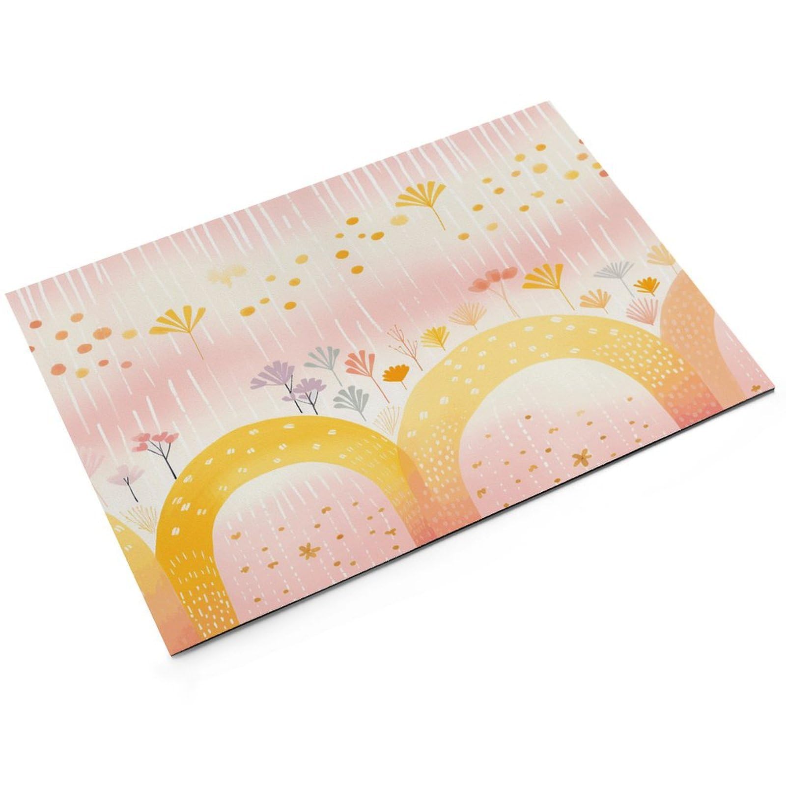 Tapis de nourriture pour chat avec plusieurs arcs-en-ciel - Tapis d'alimentation antidérapant pour chien facile à nettoyer pour la nourriture et l'eau, tapis de gamelle pour chien et chat - 61 x 81,3