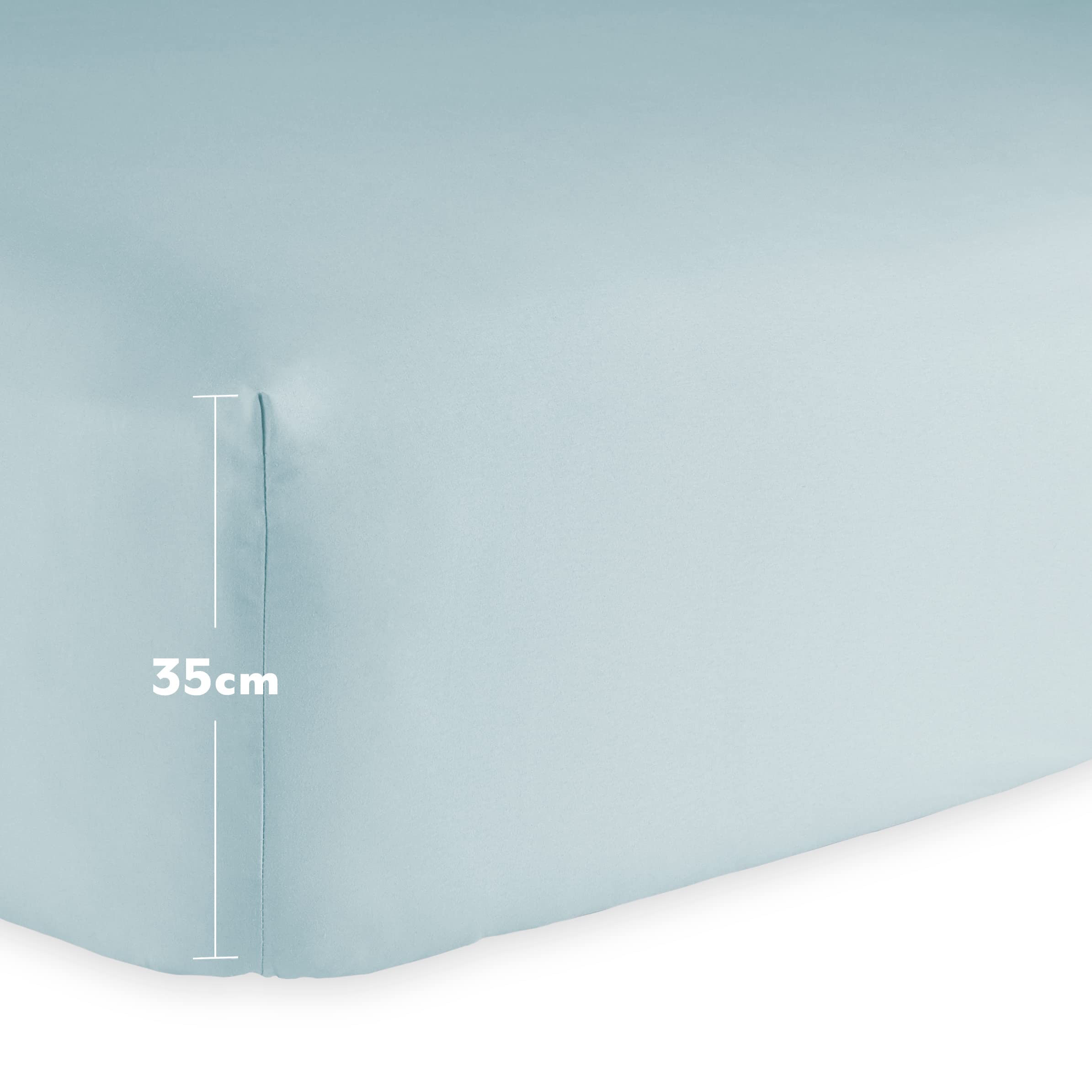 Lenzuolo sotto con angoli Bare Home - Microfibra Premium 1800 - Ultra morbido senza pieghe - Tasca profonda (180 x 200, Blu Azzurro)
